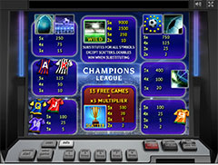 Paytable игрового автомата Champions League