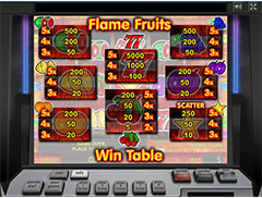 Окно информации автомата Flame Fruits